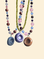 Beaded Necklace | Lime Celebration +seashell clay