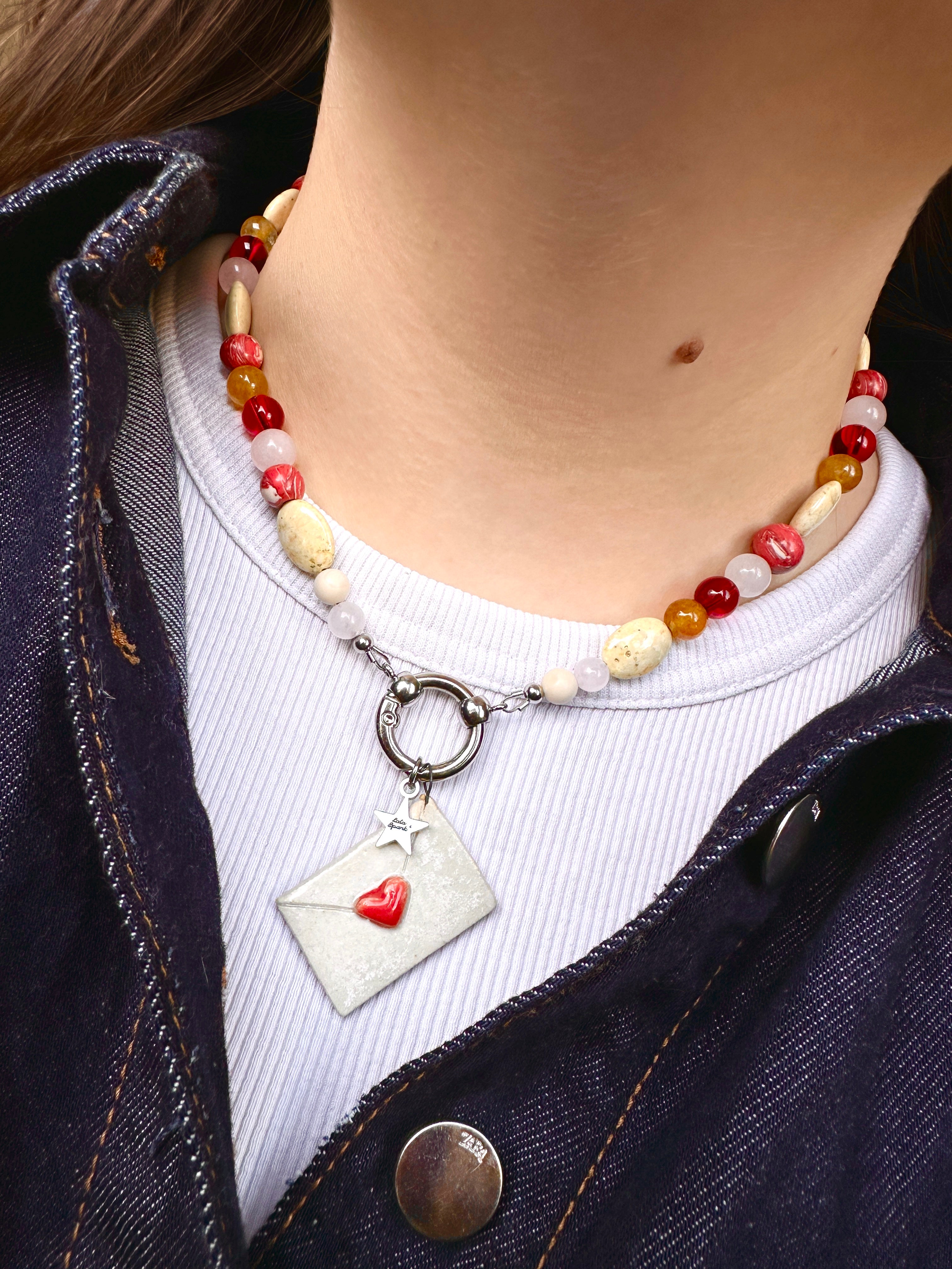 Beige-Red Love Letter